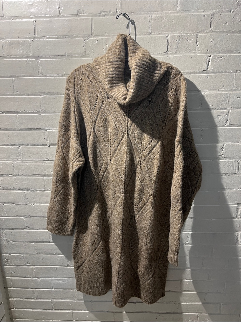 Sundance Taupe Cable Knit Cowl Turtleneck Sweater